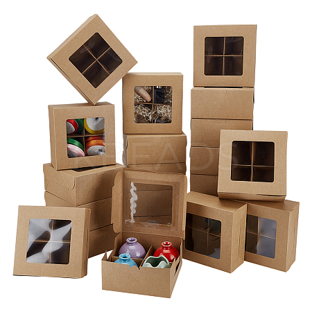 Square Foldable Paper Cake Box CON-WH0089-174A-1