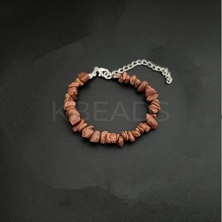 Synthetic Goldstone Chip Beaded Bracelets for Women IW6789-16-1