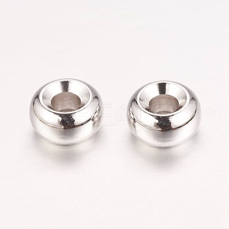 Real Platinum Plated Brass Spacer Beads X-KK-E702-08P-NF-1