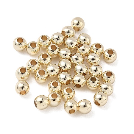 Rack Plating Brass Round Beads KK-A235-01G-06-1