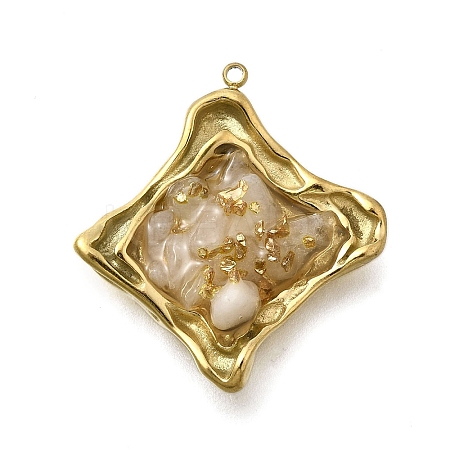 304 Stainless Steel Enamel Pendants STAS-H201-03G-02-1