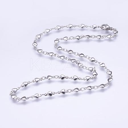 Non-Tarnish 304 Stainless Steel Chain Necklaces STAS-P164-10P-1