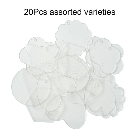 20Pcs Acrylic Pendants OACR-YW0002-36B-1
