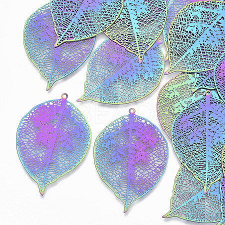 Ion Plating(IP) 201 Stainless Steel Filigree Pendants STAS-R102-18-1