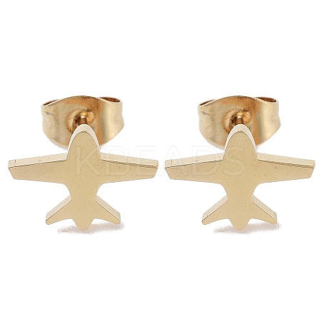 PVD Vacuum Plating 304 Stainless Steel Stud Earrings for Women EJEW-A048-21G-1