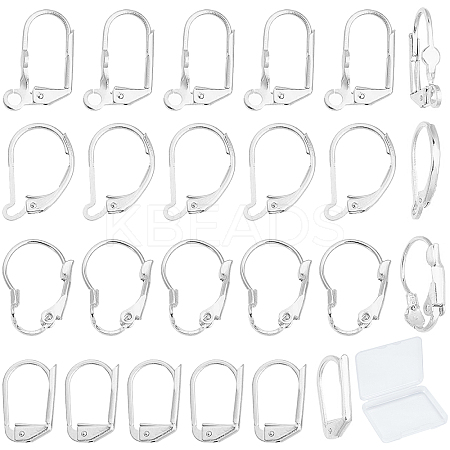 24Pcs 4 Styles Brass Leverback Earring Findings KK-SC0002-28S-1