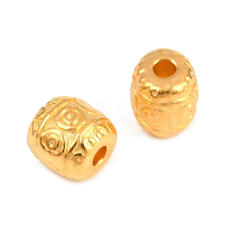 Tibetan Style Alloy Barrel Beads TIBEB-5178-G-RS-1