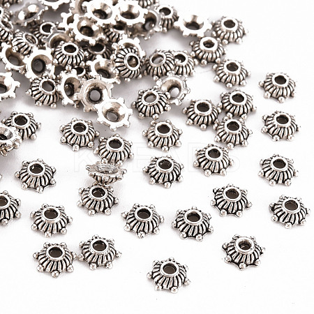 Tibetan Style Zinc Alloy Bead Caps LS-LF0514Y-1-01-1