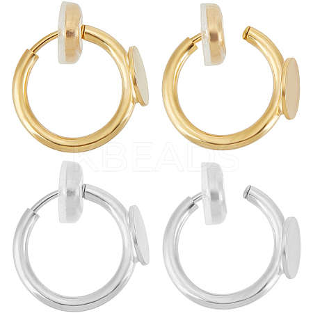 20Pcs 2 Color Brass Clip-on Earring Findings KK-BBC0011-04-1