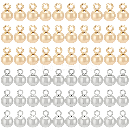 60Pcs 2 Colors Real 18K Gold Plated Long-Lasting Plated Brass Charms KK-BC0013-55-1