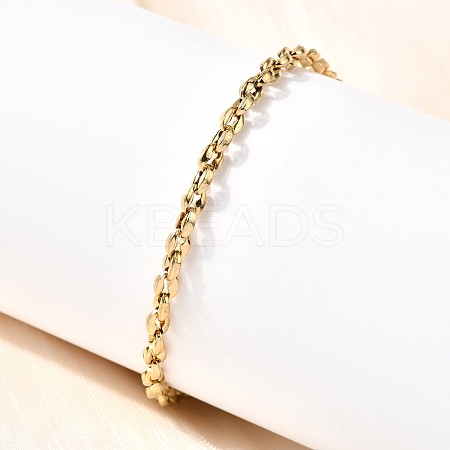 304 Stainless Steel Coffee Bean Chain Bracelets for Women BJEW-B140-01A-G-1