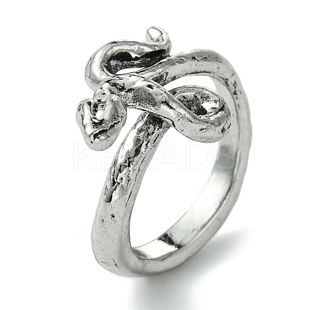 Snake Alloy Open Cuff Rings RJEW-K275-63AS-1