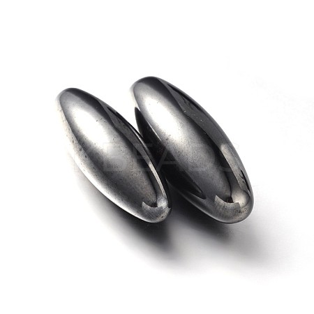 Magnetic Synthetic Hematite Oval Beads G-P079-07A-1