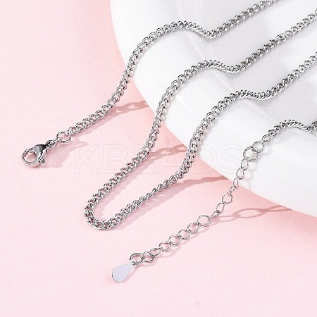 Brass Cuban Link Chain Necklaces for Women NJEW-D302-57P-1