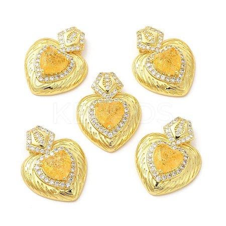 Rack Plating Brass & Rhinestone Pendants KK-H438-07G-07-1