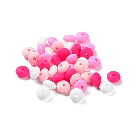 Rondelle Food Grade Eco-Friendly Silicone Focal Beads SIL-F003-07D-1