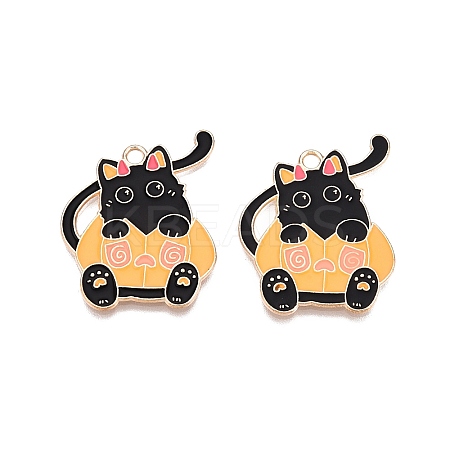 Halloween Theme Alloy Enamel Pendants PALLOY-N176-33-RS-1