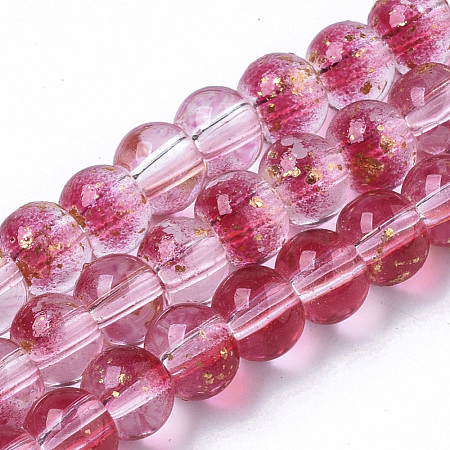 Transparent Spray Painted Glass Bead Strands GLAA-N035-03A-B04-1