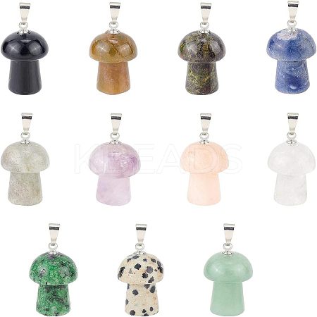 Horse Eye Gemstone Pendants G-FH0001-16-1