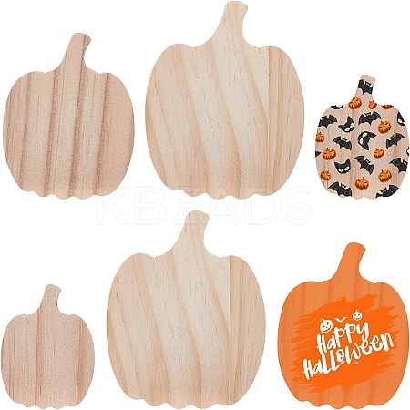 12Pcs 3 Style Halloween Theme Unfinished Wood Decorative Supplies DIY-OC0004-14-1