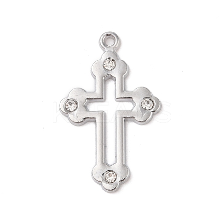 Alloy with Rhinestone Pendants FIND-M021-24P-02-1