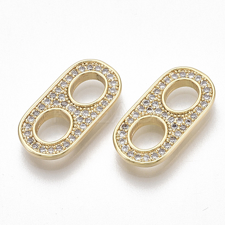 Brass Micro Pave Cubic Zirconia Links/Connercots KK-S356-053G-NF-1