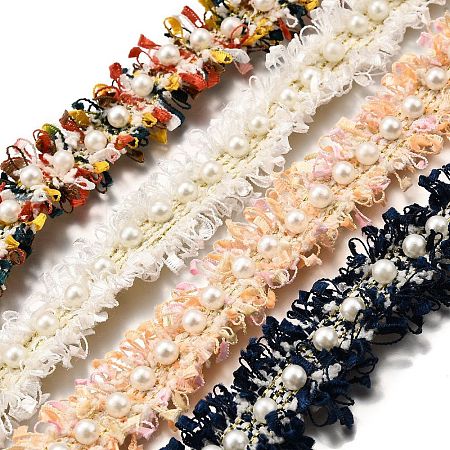 4 Yards 4 Colors Polyester Lace Trim Ribbon for Curtain Sofa Decoration OCOR-XCP0002-67-1