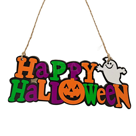 Halloween Theme Wood Hanging Door Signs HAWE-PW0001-097M-1