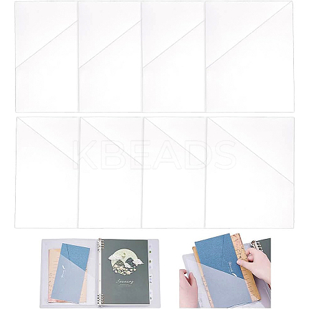 BENECREAT 8Pcs 2 Styles Transparent PVC Plastic Self-Adhesive Bags ABAG-BC0001-36-1