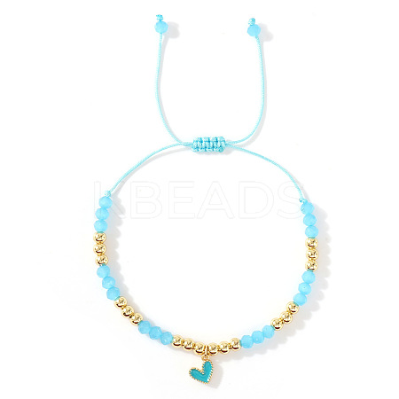 Heart Brass Enamel Charm Bracelets CK5066-7-1