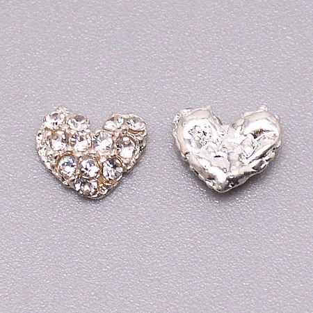 Alloy Heart Cabochons LS-MRMJ-WH0078-12-1