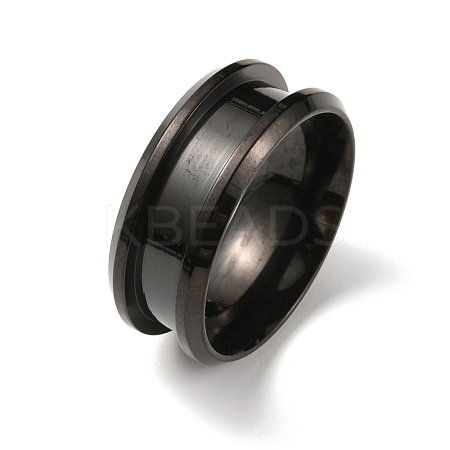 304 Stainless Steel Grooved Finger Ring Settings RJEW-WH0010-08A-EB-1