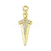 Brass Micro Pave Clear Cubic Zirconia Pendants LS-KK-L238-14G-1