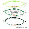 3Pcs Dyed Synthetic White Turquoise & Brass Beaded Braided Bead Bracelets QB7029-15-2