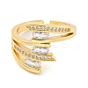 Clear Cubic Zirconia Open Cuff Ring RJEW-L121-021G-2