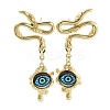 Rack Plating Eye Brass Stud Earrings EJEW-C108-07G-2