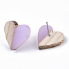 Transparent Resin & Wood Stud Earrings EJEW-N017-002A-D03-3