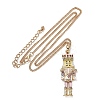 Alloy Enamel Christmas Nutcracker Pendant Necklaces LS-NJEW-L048-01G-02-4