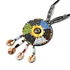 Retro Style Glass & Acrylic & CCB Beads Pendant Necklaces NJEW-Q349-01D-2