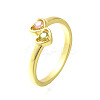Brass Micro Pave Cubic Zirconia Open Cuff Rings for Women RJEW-R005-07G-5