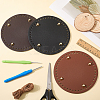 3Pcs 3 Colors Flat Round PU Leather Knitting Crochet Bags Nail Bottom Shaper Pad DIY-CL0002-14-3