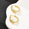 Lyre Brass Micro Pave Clear Cubic Zirconia Hoop Earrings EJEW-D348-04G-4
