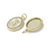 Brass Micro Pave Cubic Zirconia Pendants KK-G485-19A-G-2