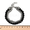 Natural Silver Leaf Jasper Round Beads Multi-strand Bracelets BJEW-D330-02P-07-5