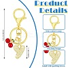 Brass Micro Pave Clear Cubic Zirconia Letter Pendant Keychain KEYC-SW00015-Y-2