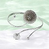 PincushionAlloy Arm Cuff Bangles for Girl Women AJEW-A063-01B-P-3