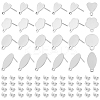 80Pcs 4 Style 304 Stainless Steel Stud Earring Findings and 90Pcs Ear Nuts STAS-UN0034-92-1