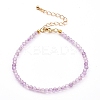 Faceted Natural Amethyst Beaded Bracelets for Women BJEW-JB05928-03-2