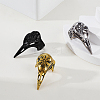 3Pcs 3 Colors Viking Raven Bird Head Stainless Steel Finger Rings RJEW-GA0001-04-4