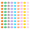  90Pcs 9 Colors Transparent Crackle Acrylic Beads MACR-TA0001-28-9